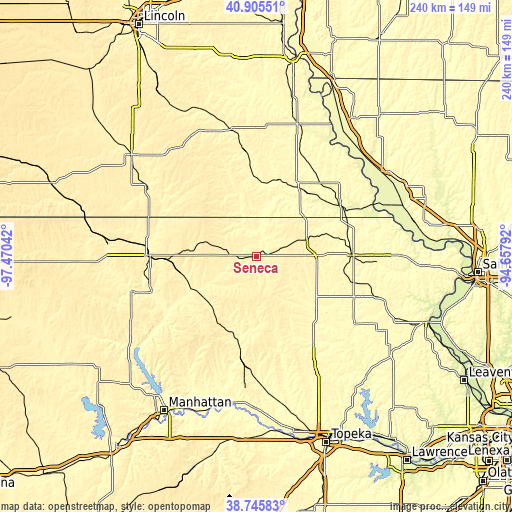 Topographic map of Seneca