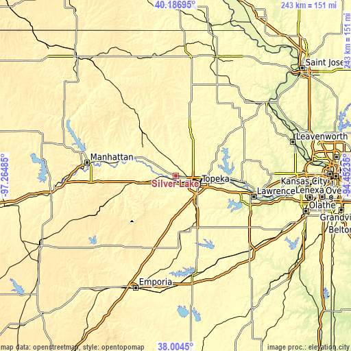 Topographic map of Silver Lake