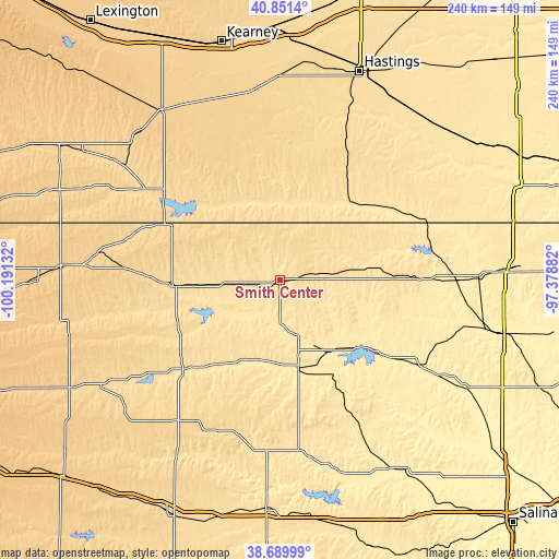 Topographic map of Smith Center