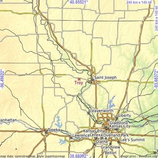 Topographic map of Troy