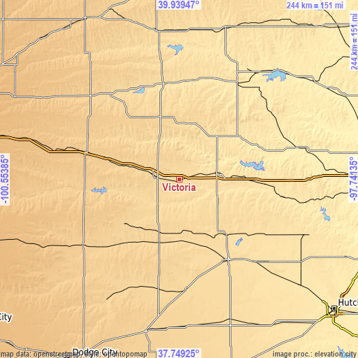 Topographic map of Victoria