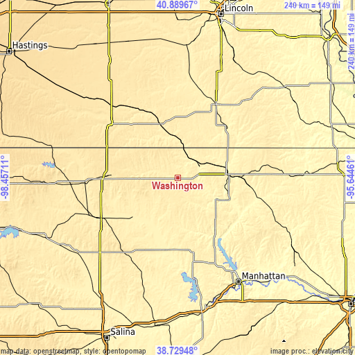 Topographic map of Washington