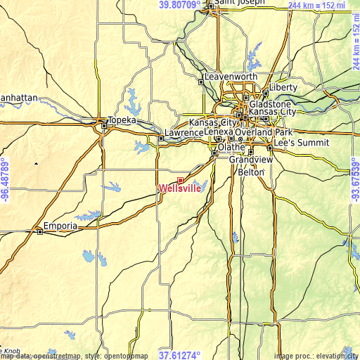Topographic map of Wellsville