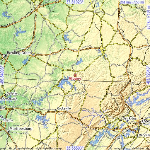 Topographic map of Albany