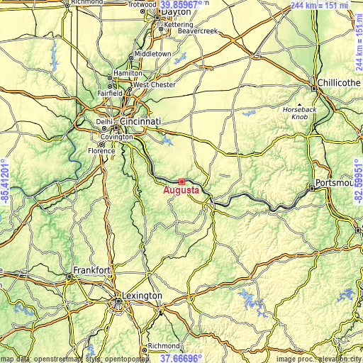 Topographic map of Augusta