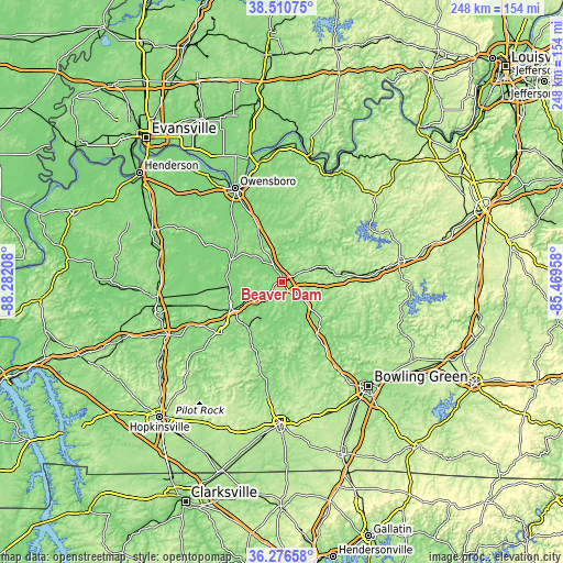 Topographic map of Beaver Dam