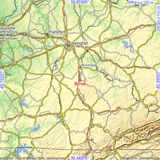 Topographic map of Berea