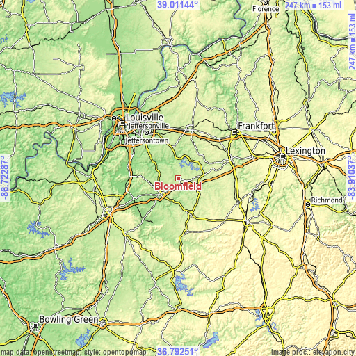 Topographic map of Bloomfield