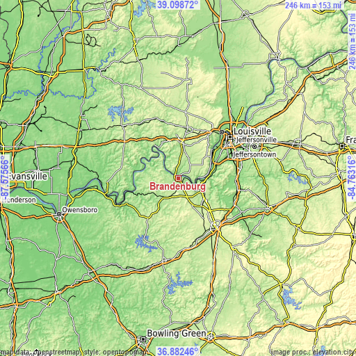 Topographic map of Brandenburg