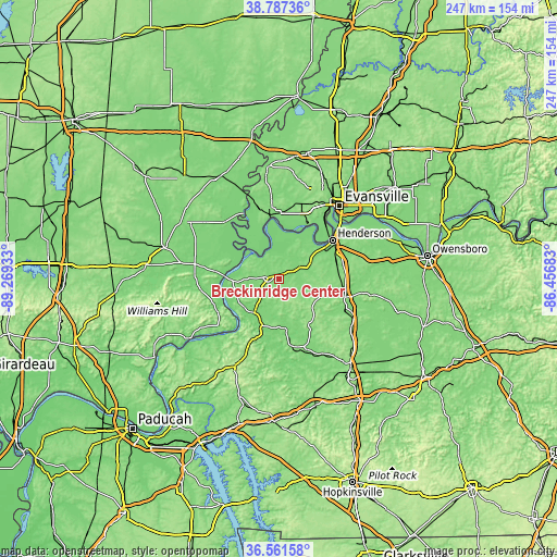 Topographic map of Breckinridge Center