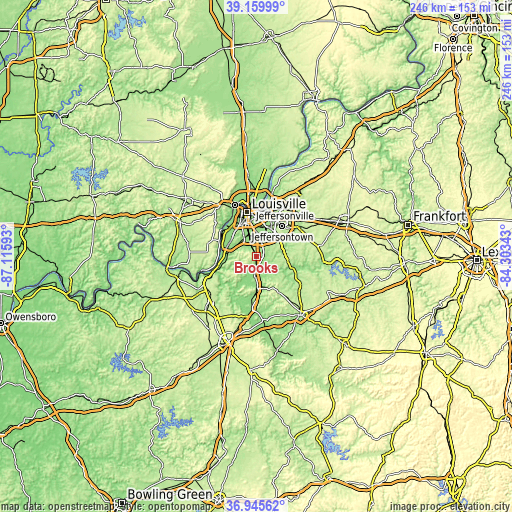 Topographic map of Brooks