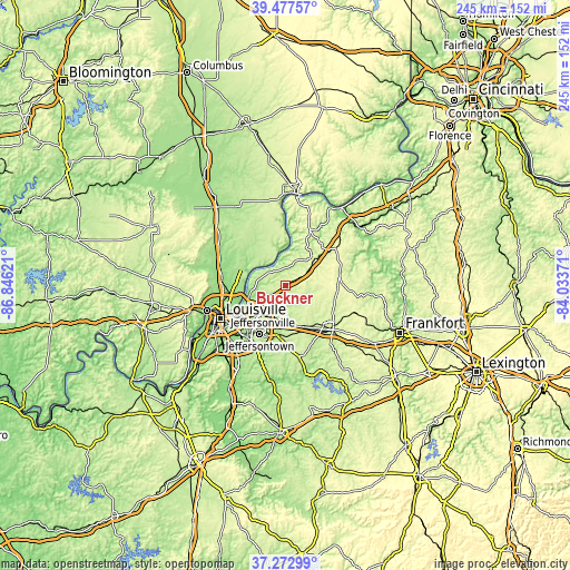 Topographic map of Buckner