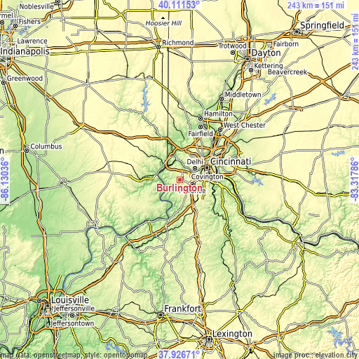 Topographic map of Burlington