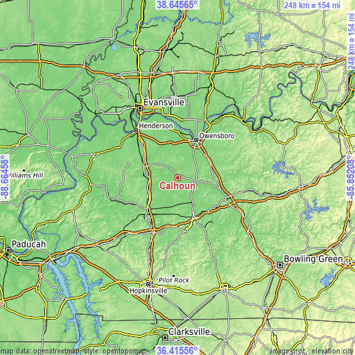 Topographic map of Calhoun