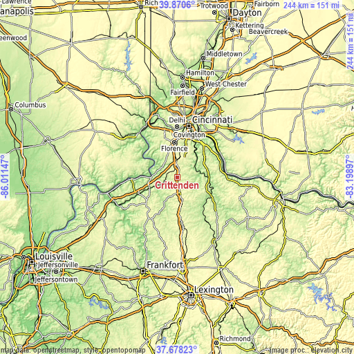 Topographic map of Crittenden