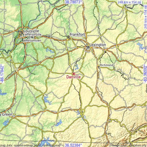 Topographic map of Danville