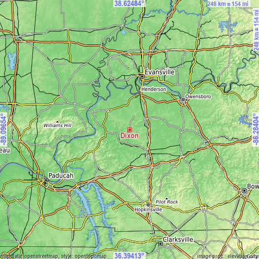 Topographic map of Dixon