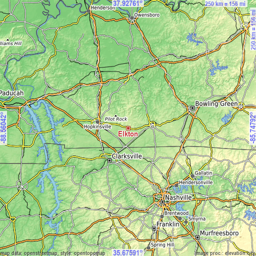 Topographic map of Elkton