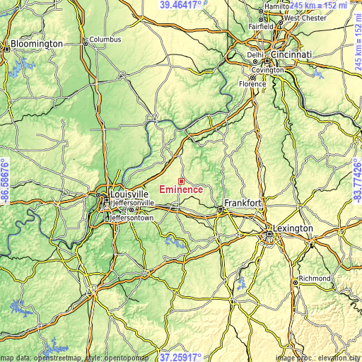 Topographic map of Eminence