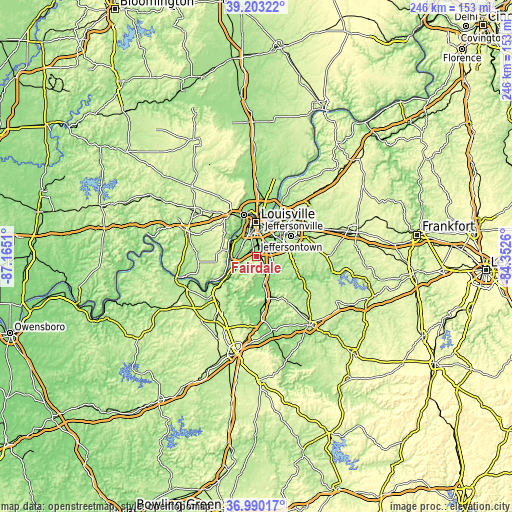 Topographic map of Fairdale