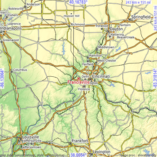 Topographic map of Francisville