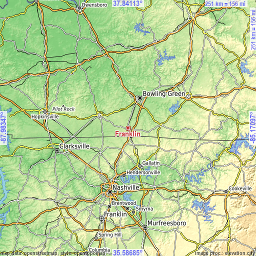 Topographic map of Franklin