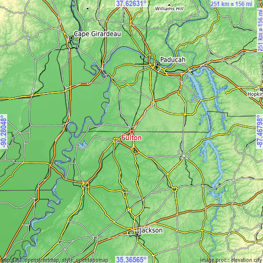 Topographic map of Fulton