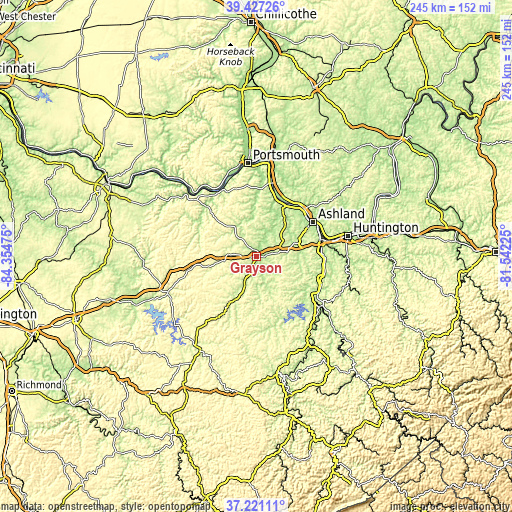 Topographic map of Grayson