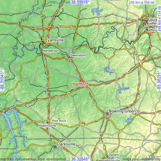 Topographic map of Hartford