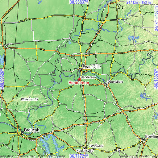 Topographic map of Henderson