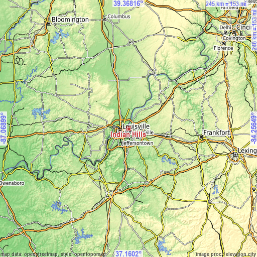 Topographic map of Indian Hills