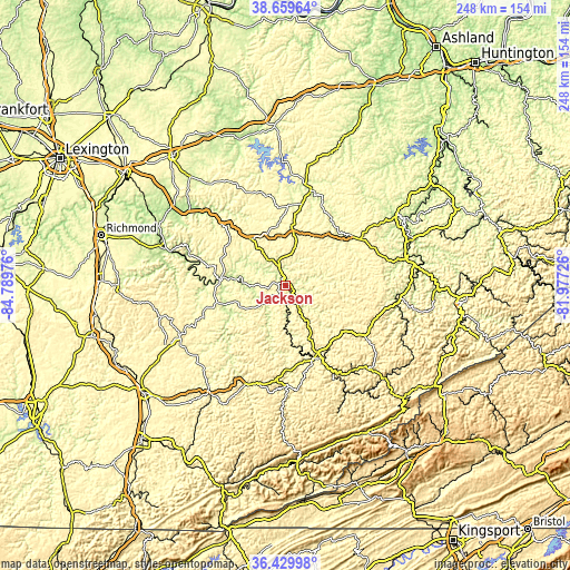 Topographic map of Jackson