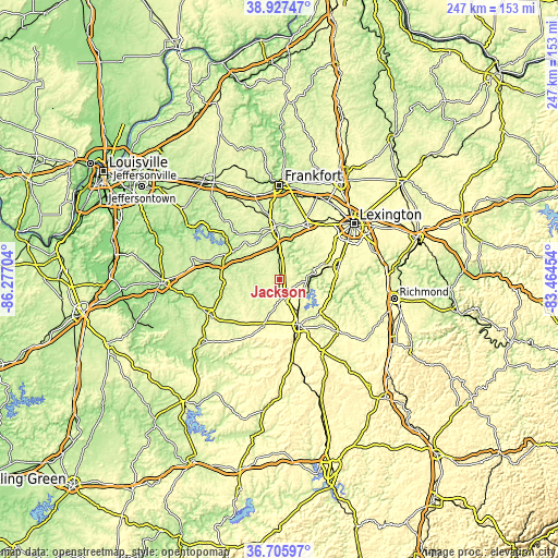 Topographic map of Jackson