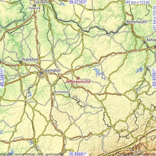 Topographic map of Jeffersonville