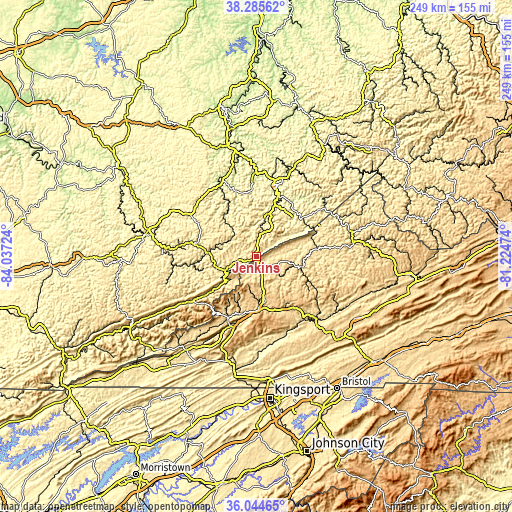 Topographic map of Jenkins