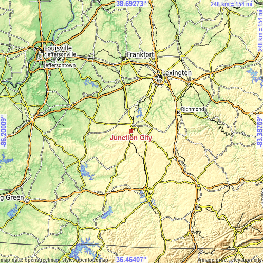 Topographic map of Junction City