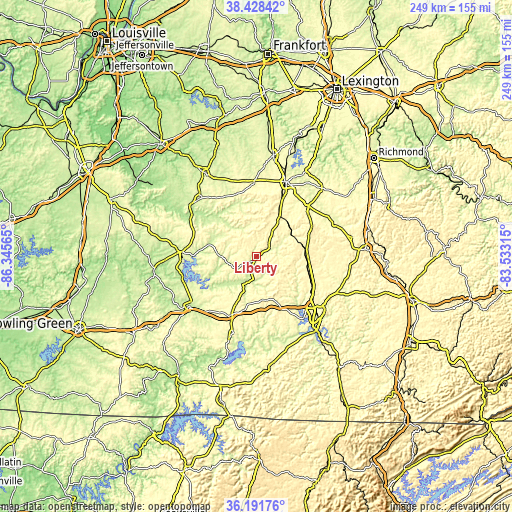 Topographic map of Liberty