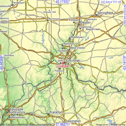 Topographic map of Ludlow