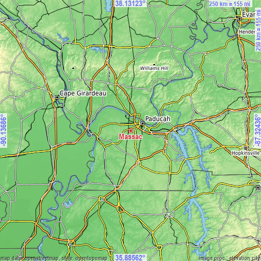 Topographic map of Massac