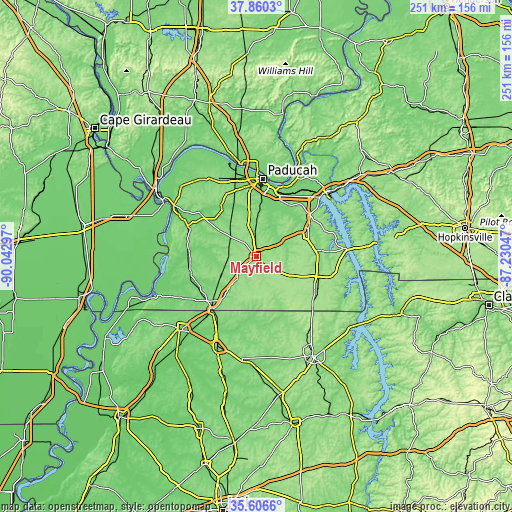 Topographic map of Mayfield