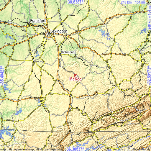 Topographic map of McKee