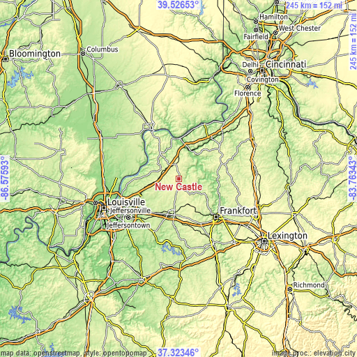 Topographic map of New Castle