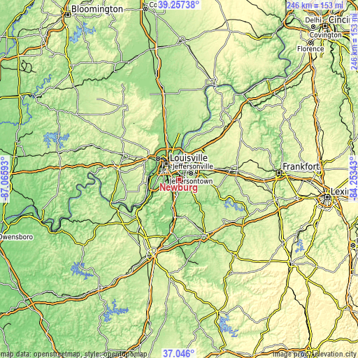 Topographic map of Newburg