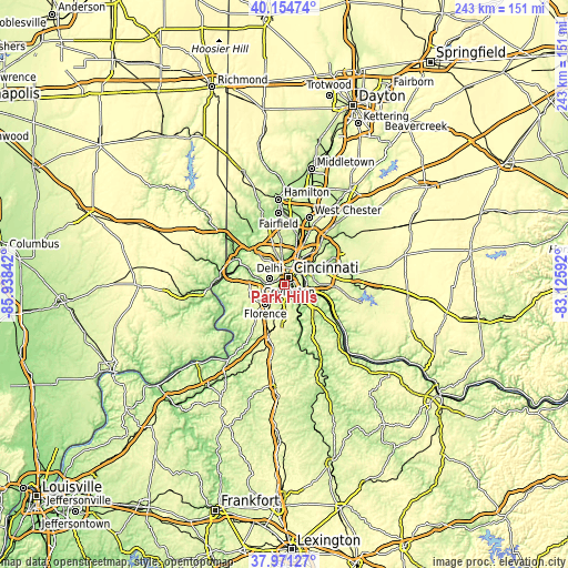 Topographic map of Park Hills