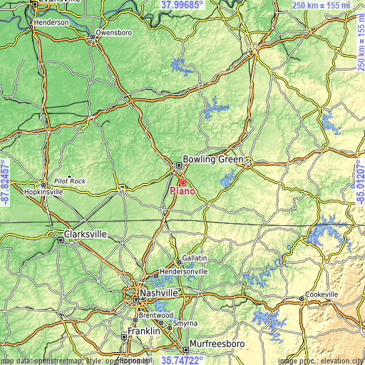 Topographic map of Plano