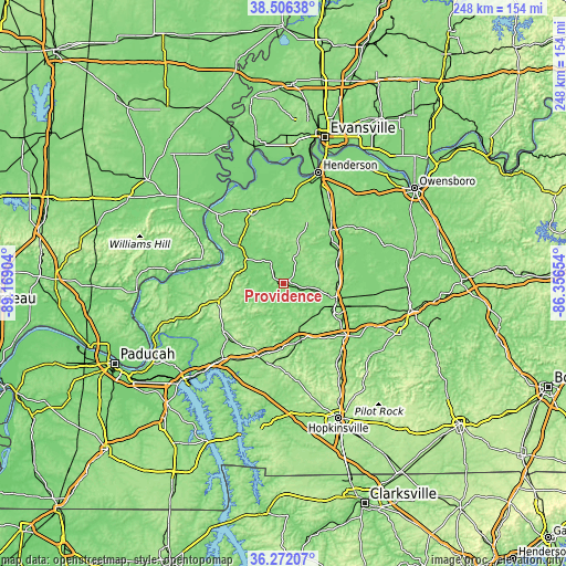 Topographic map of Providence