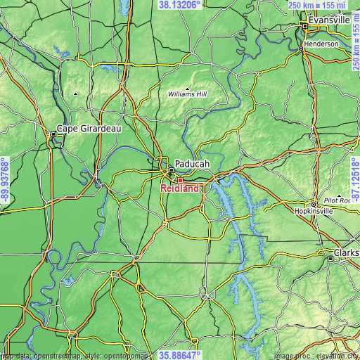 Topographic map of Reidland