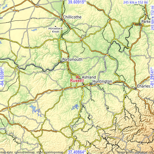 Topographic map of Russell