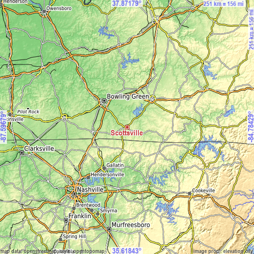 Topographic map of Scottsville