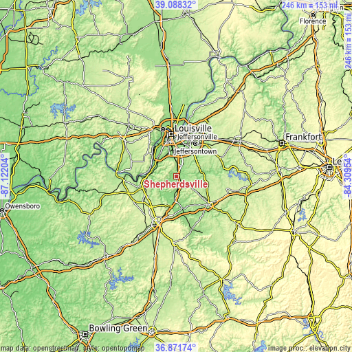 Topographic map of Shepherdsville